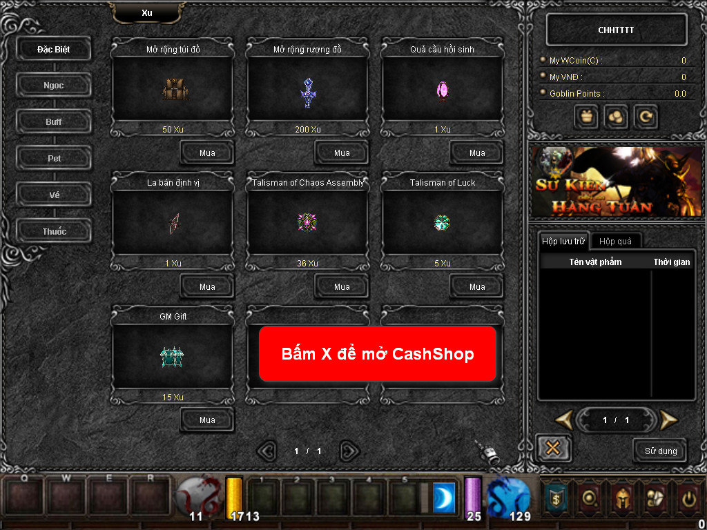 Chức năng chính của Game MU Đại Long